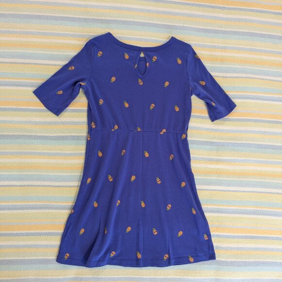 Old Navy Blue Knit Pineapple 🍍 Print Dress Small 6/7 - Picture 4 of 5